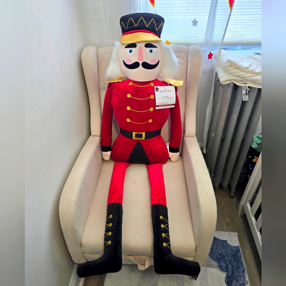 Htf Seasons Greetings Limited Edition Oversized Decorative Nutcracker Pillow